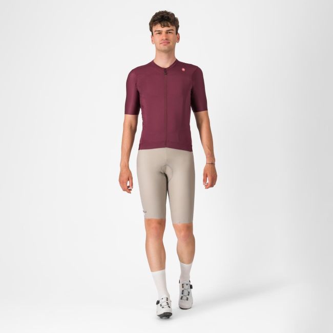Castelli - pantaloni ciclism scurti cu bretele - Espresso Bibshort - 15-35 gr C - argila