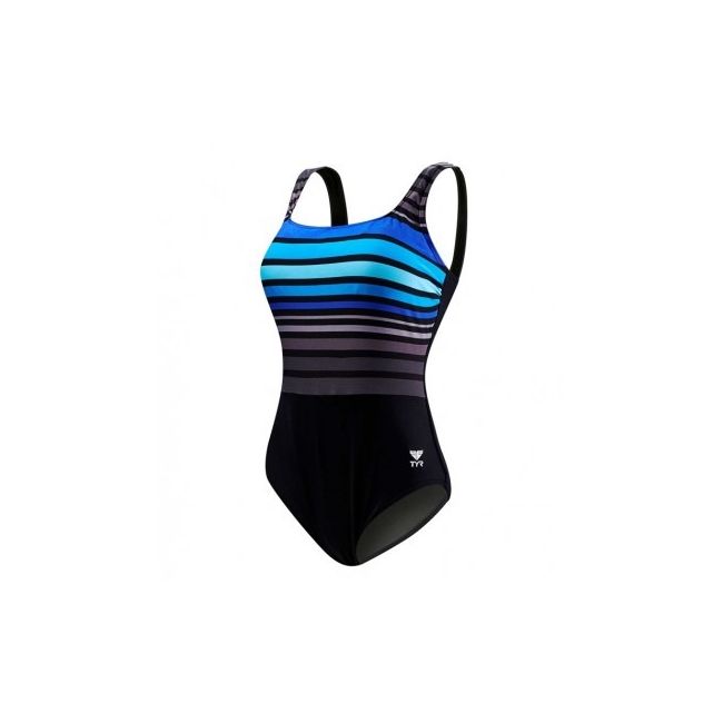 TYR Ombre stripe aqua controlfit costum - negru albastru