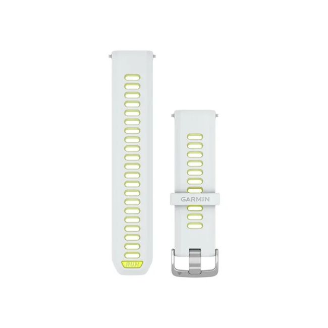 Garmin - curea silicon Forerunner - Quick Release 22 - Alb ceramic I Amp Yellow transparent cu Hardware argintiu