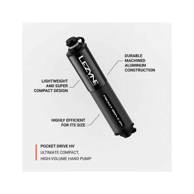 Lezyne - mini pompa - Hand Pump CNC Pocket Drive HV - gri