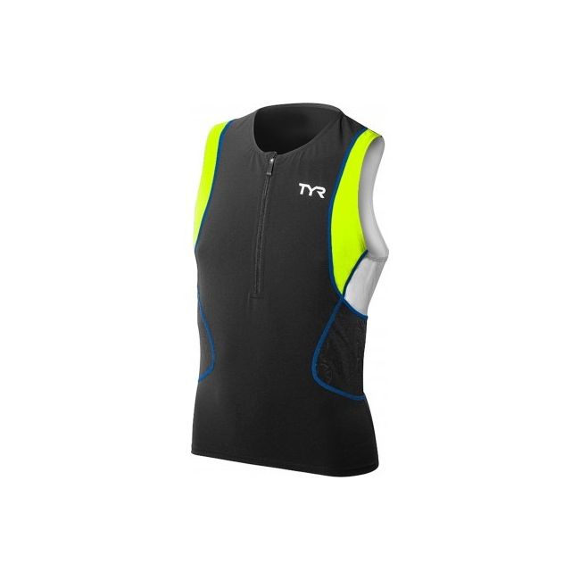 Men Competitor Singlet TYR negru-lime-albastru