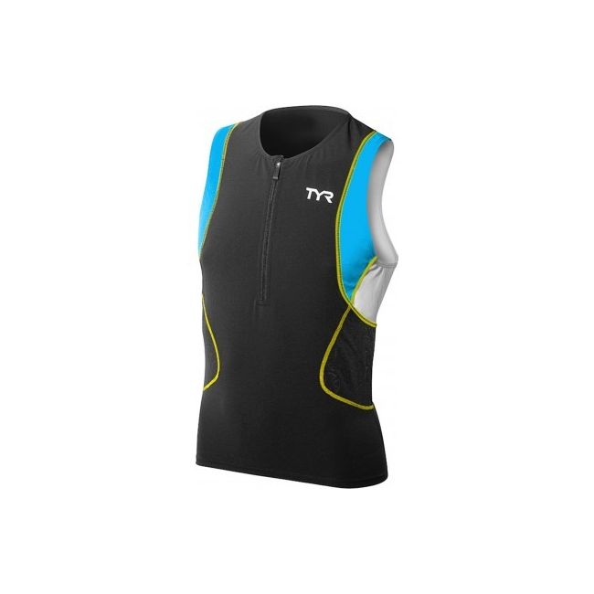 Men Competitor Singlet TYR negru-albastru-galben