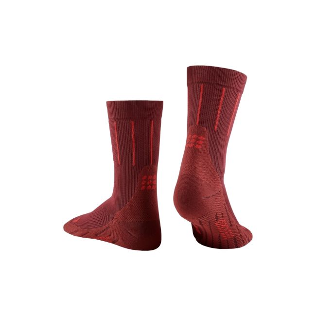 CEP - sosete compresie medii - pinstripe socks running mid cut - red