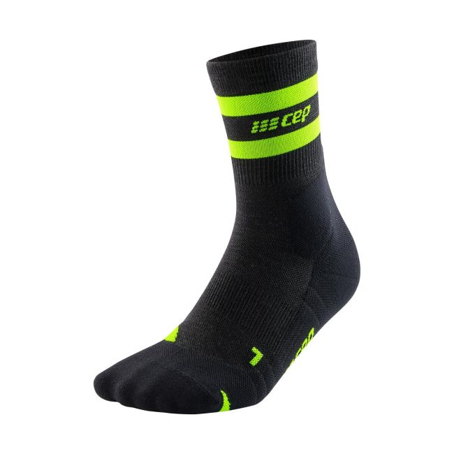 CEP - sosete compresie medii - hiking 80`s mid cut socks - stonegrey | green
