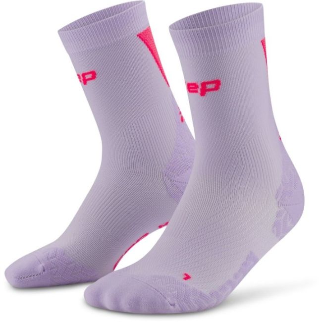 CEP - sosete compresie medii - run ultralight socks mid cut 4.0 W - lilac | pink