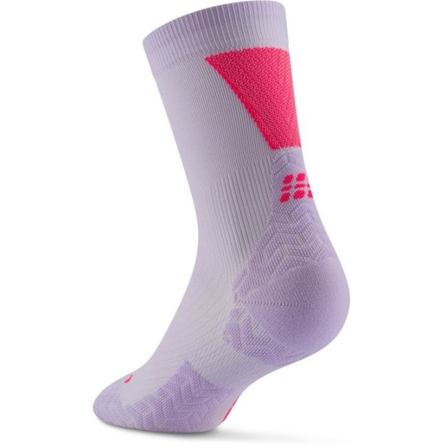 CEP - sosete compresie medii - run ultralight socks mid cut 4.0 W - lilac | pink
