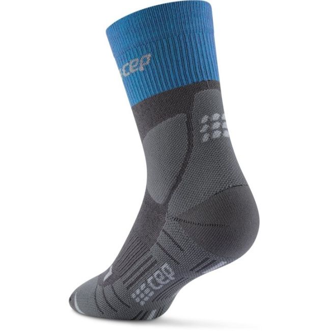 CEP - sosete compresie medii - hiking merino mid-cut socks - blue | grey