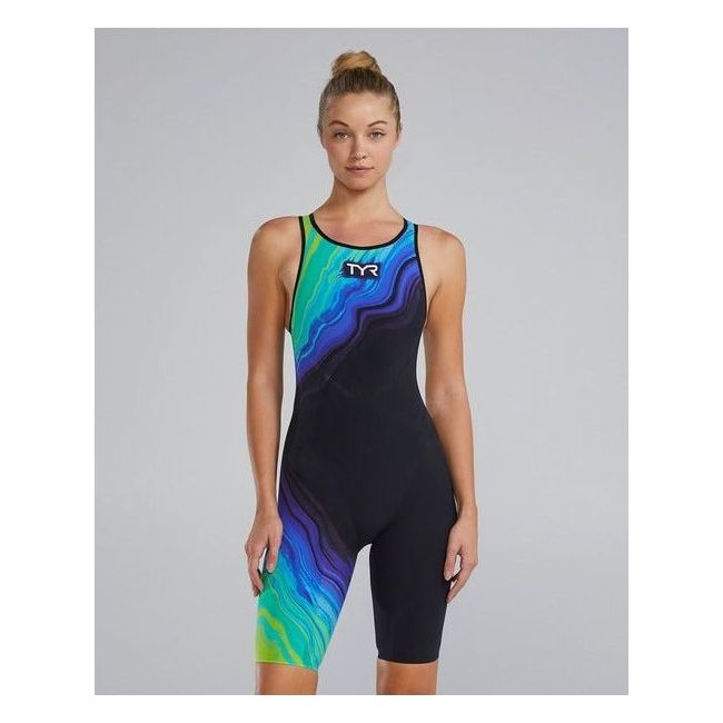 TYR - costum intreg tehnic - VENZO Open Back Volconyx W - lime | bleumarin