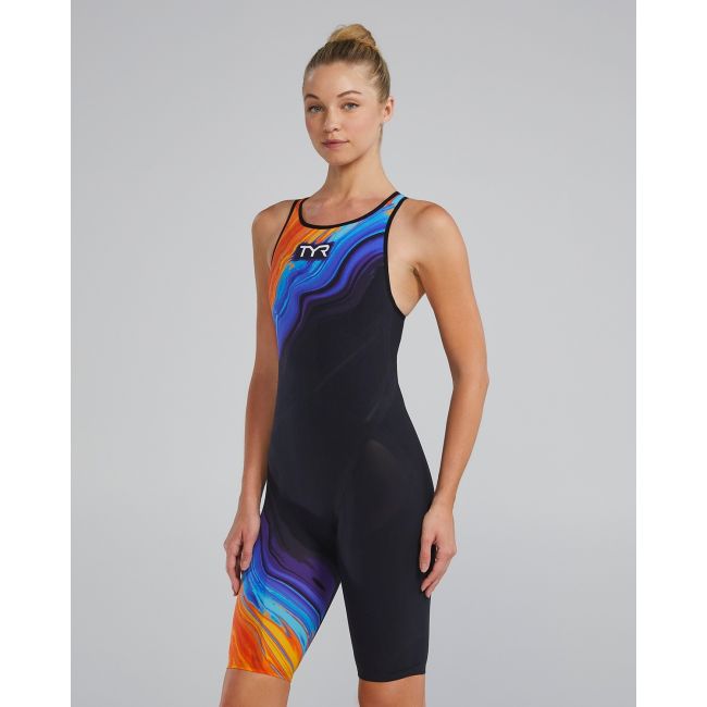 TYR - costum intreg tehnic - VENZO Open Back Volconyx W - portocaliu | bleumarin