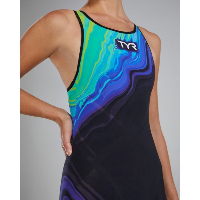 TYR - costum intreg tehnic - VENZO Open Back Volconyx W - lime | bleumarin
