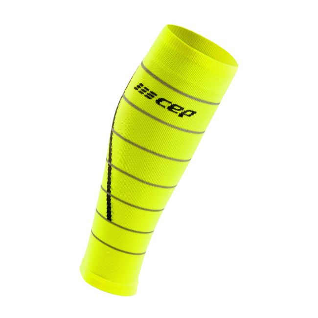 CEP - jambiere compresie - reflective calf sleeves - neon yellow