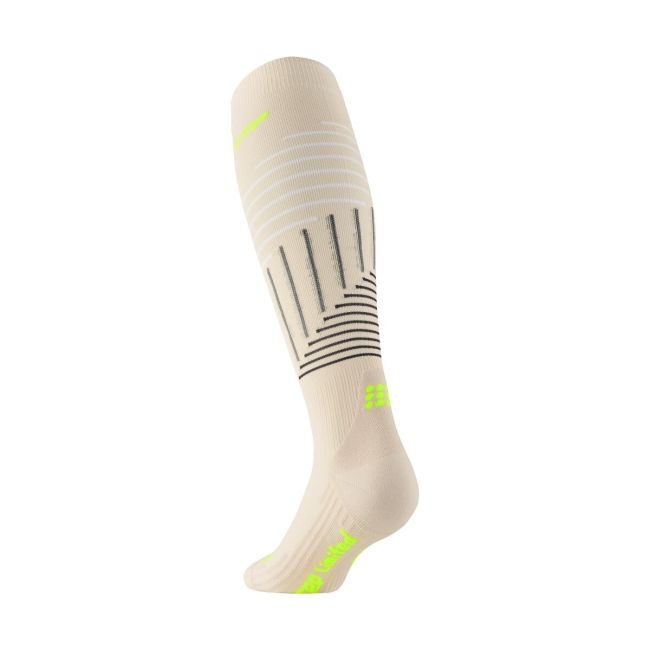 CEP - sosete compresie inalte - the run limited 2024.2 socks tall - cream | neon yellow