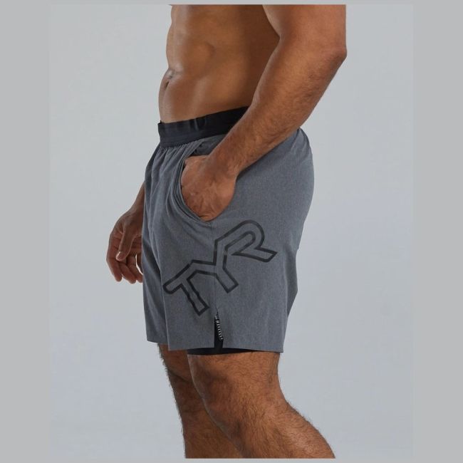 TYR - pantaloni scurți - Men's Hydrosphere Unbroken Unlined 7 - gri