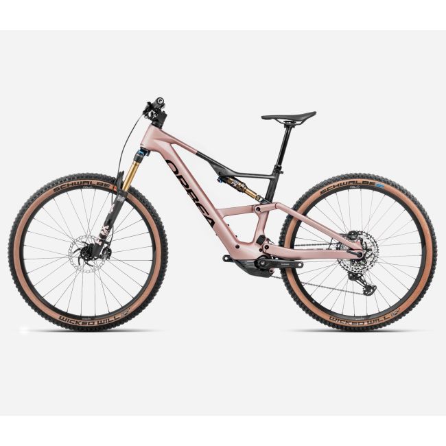 Bicicletă electrică eMTB Trail Orbea RISE SL M10 420W - Desert Rose | Carbon Raw (Matt)