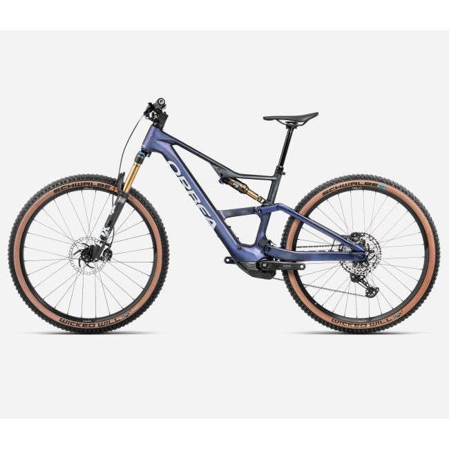 Bicicletă electrică eMTB Trail Orbea RISE SL M10 420W - Tanzanite Carbon View | Carbon Raw (Matt)