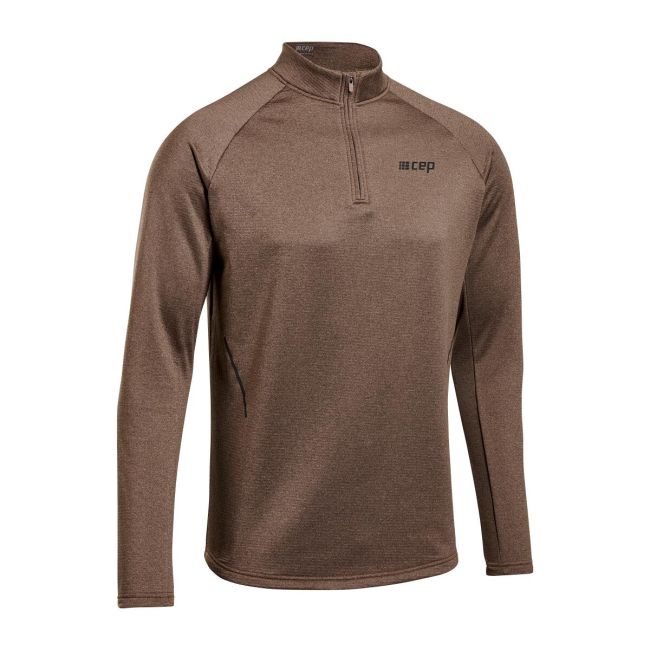 CEP - bluza cu maneca lunga - cold weather zip shirt long sleeve - brown