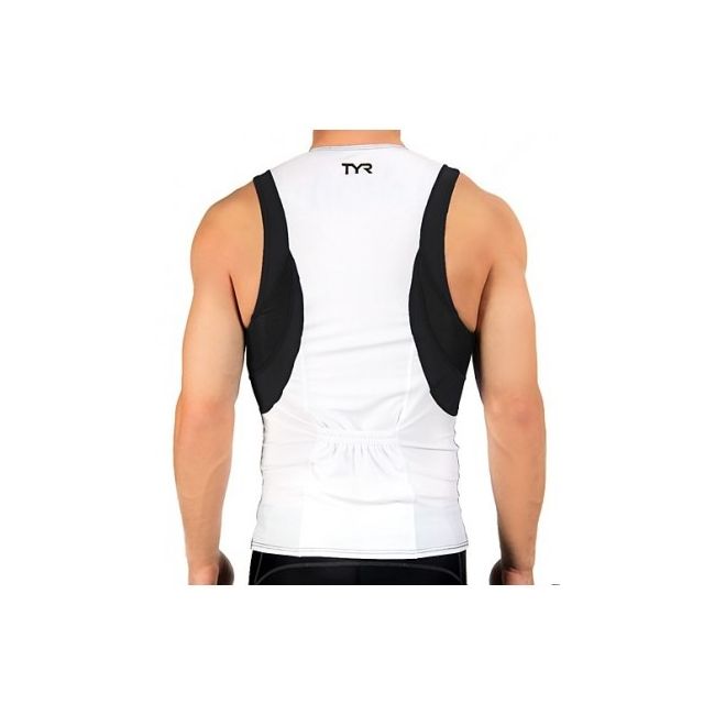 TYR - bluza triatlon fara maneci - Men's Competitor Singlet - alb negru