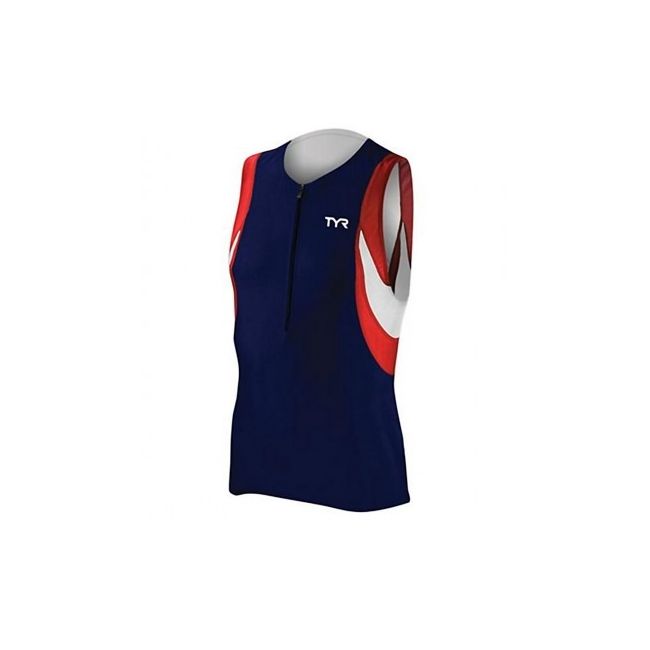 TYR - bluza triatlon fara maneci - Men's Competitor Singlet - bleumarin rosu