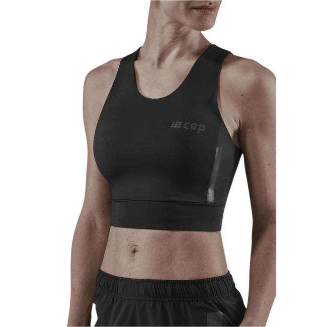 CEP - bustiera tehnica - training shirt crop top W - negru