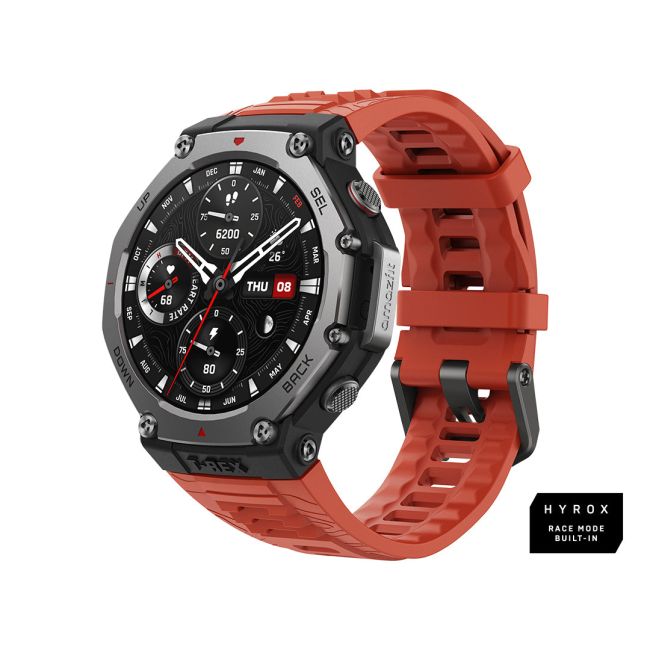 Smartwatch sport cu GPS si ecran AMOLED - Amazfit T-Rex 3 - lava