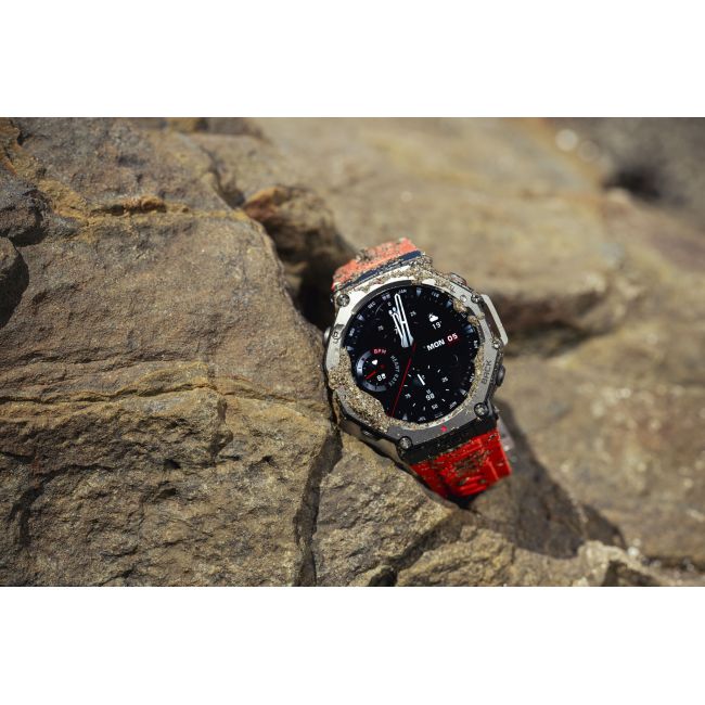 Smartwatch sport cu GPS si ecran AMOLED - Amazfit T-Rex 3 - lava