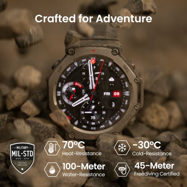 Smartwatch sport cu GPS si ecran AMOLED - Amazfit T-Rex 3 - lava