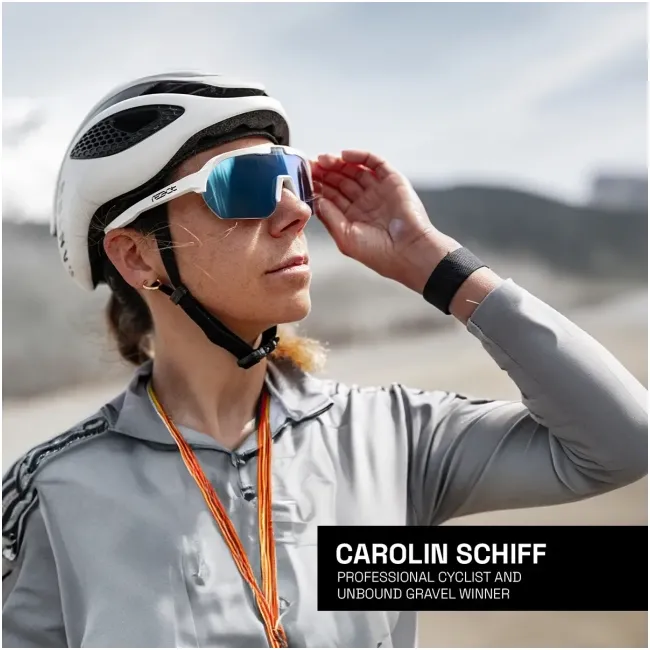 Ochelari de soare electro fotocromatici React Swiss OPTRAY ICE - lentila albastra si rama alba