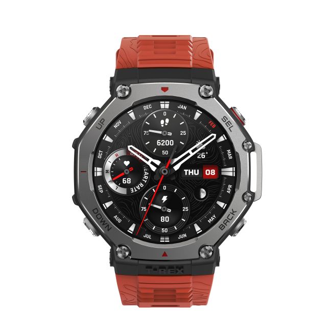 Smartwatch sport cu GPS si ecran AMOLED - Amazfit T-Rex 3 - lava