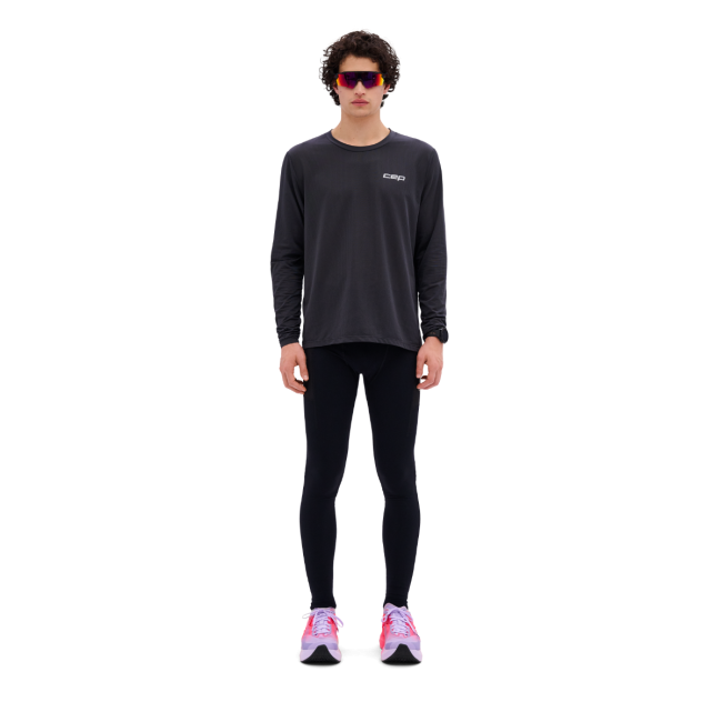CEP - colanti compresie lungi de alergare barbati - Pro Run Tights Cargo - black
