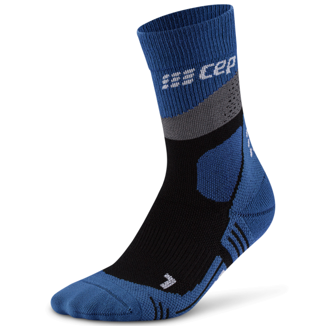 CEP - sosete compresie medii - max cushion hiking merino mid-cut - grey I blue