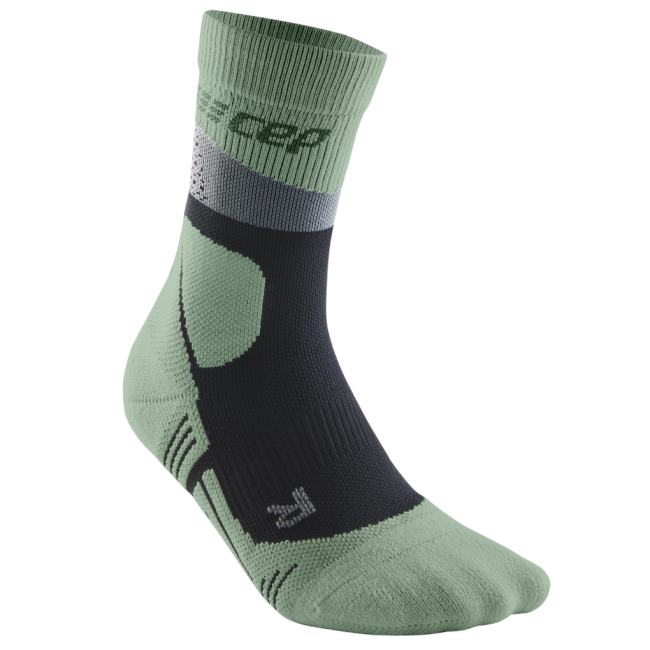 CEP - sosete compresie medii - max cushion hiking merino mid-cut - grey I mint