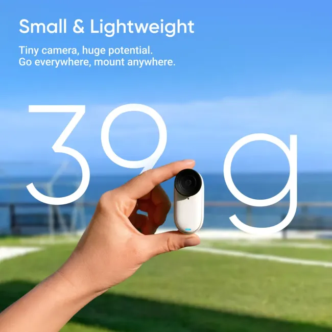 Insta360 GO 3S – Cameră ultra-compactă 4K pentru creatori - editie standard - 64gb alba