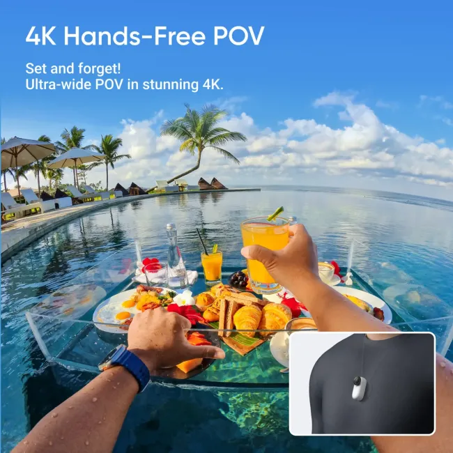 Insta360 GO 3S – Cameră ultra-compactă 4K pentru creatori - editie standard - 64gb alba