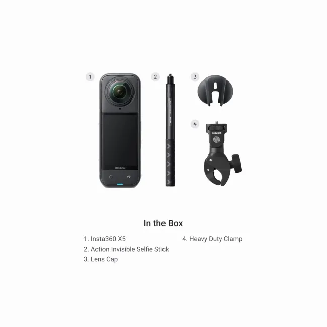 Insta360 X5 Camera Video Sport 8K 360° - Moto Bundle