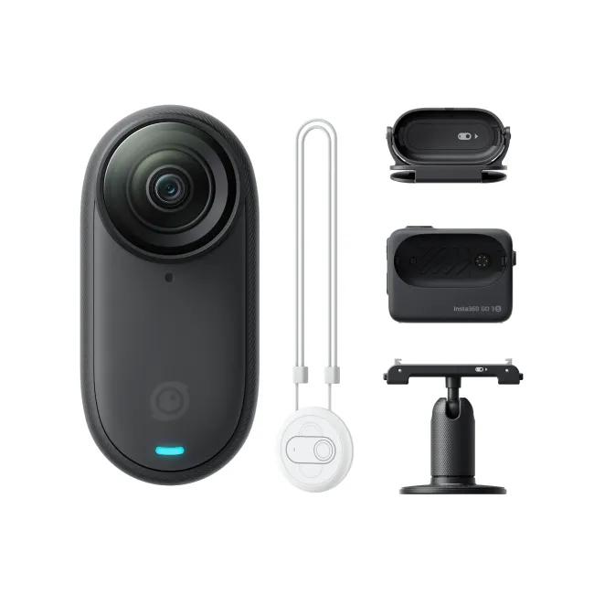 Insta360 GO 3S – Cameră ultra-compactă 4K pentru creatori - editie standard - 64gb neagra