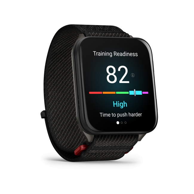 Garmin - Venu X1 - smartwatch cu GPS și AMOLED - Negru cu spate din titan argintiu și curea din nailon ComfortFit neagră