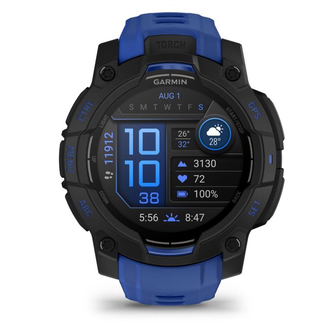 Garmin Instinct 3 AMOLED 45mm - Smartwatch Robust GPS - ediția limitată albastră
