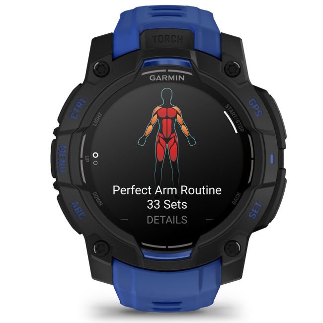 Garmin Instinct 3 AMOLED 45mm - Smartwatch Robust GPS - ediția limitată albastră