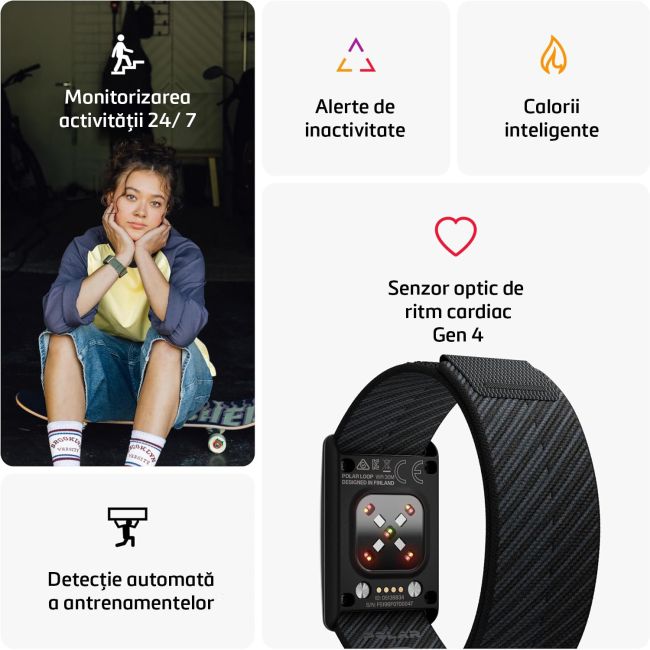 Polar Loop – Brățară inteligentă de monitorizare a activității - neagra