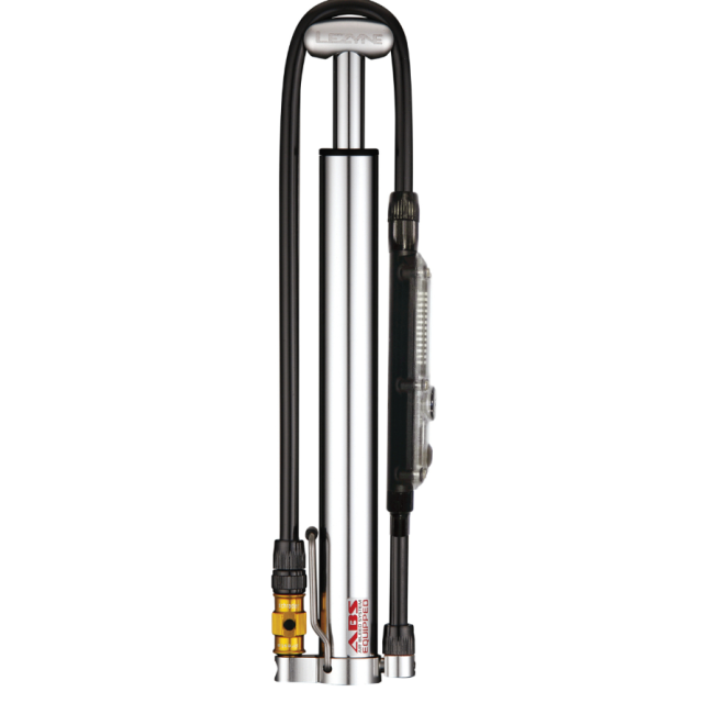 Lezyne - mini pompa - CNC Micro Floor Drive Digital HVG - afisaj digital- 90 psi | 6.2 bar - argintiu