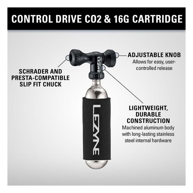 Lezyne - mini pompa CO2 - Control Drive CNC - black - 25g