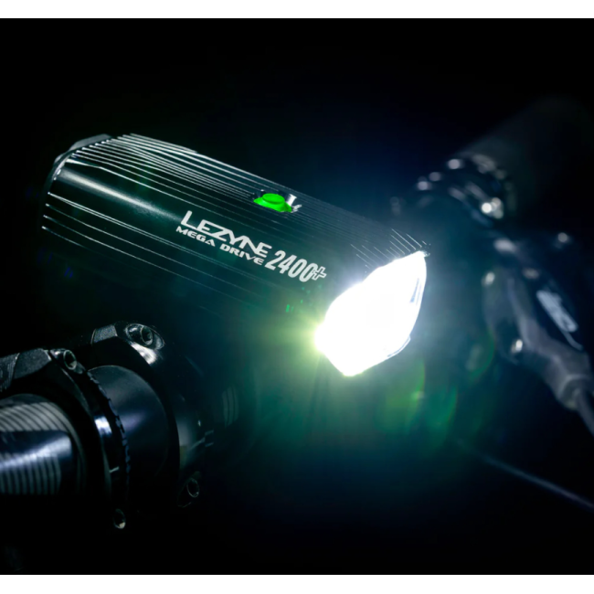 Lezyne - Lumina fata far - MEGA DRIVE 2400+ - 2400 lumeni USB - negru