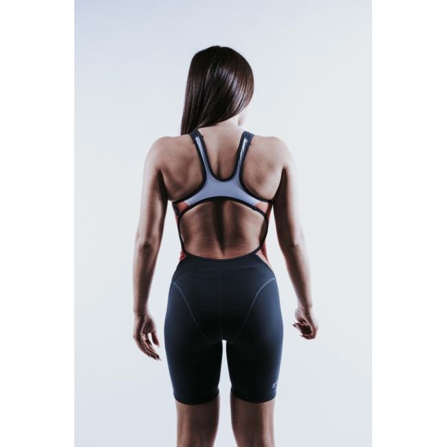 Z3R0D - Costum triatlon femei fara maneci - Racer TRISUIT WOMAN FUSION CORAL