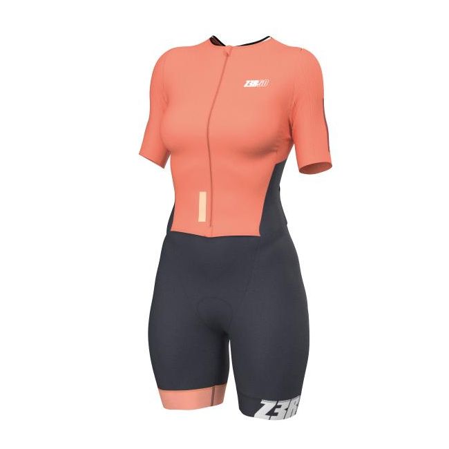Z3R0D - Costum triatlon femei cu maneci - Racer TTsuit - fusion coral