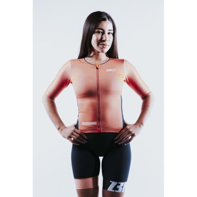 Z3R0D - Costum triatlon femei cu maneci - Racer TTsuit - fusion coral