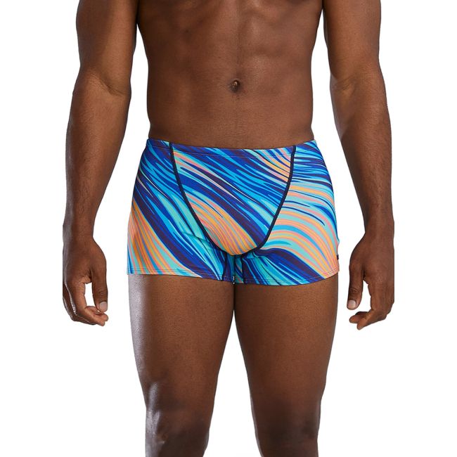 Costum înot TYR Riptide Square Leg - turcoaz/portocaliu | Durafast Elite