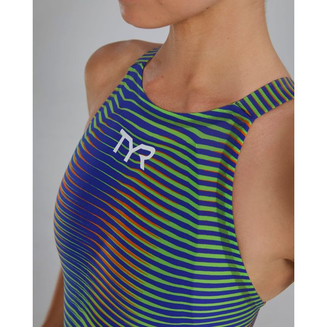 Costum înot întreg femei TYR AVICTOR Closed Back LUMINIS - verde electric | competiție