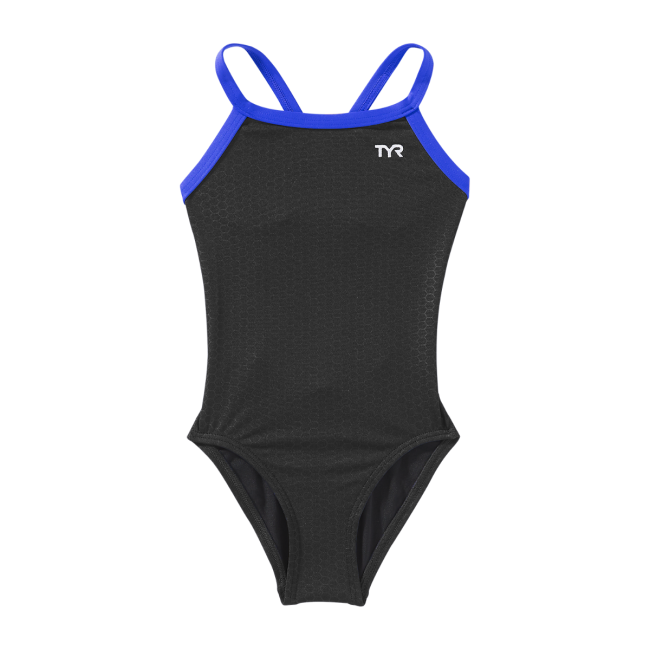 Costum înot întreg fete TYR HEXA Diamondfit - negru albastru | antrenament