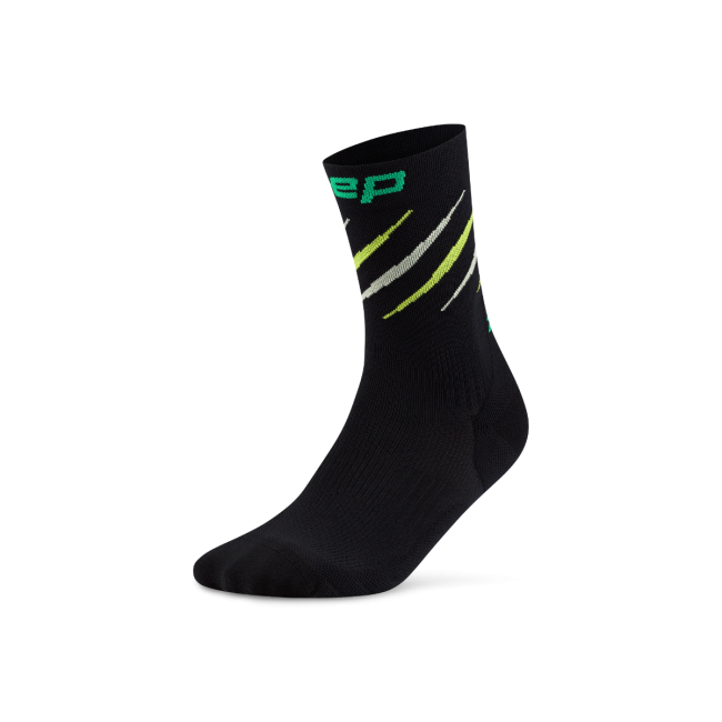 Sosete compresie medii alergare CEP Core Run Edition Claws - negru/verde