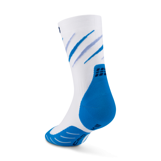Sosete compresie medii alergare CEP Core Run Edition Claws - alb/albastru